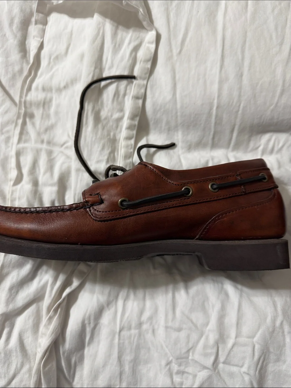 Sebago Men's Chestnut Brown Leather Boat Shoes